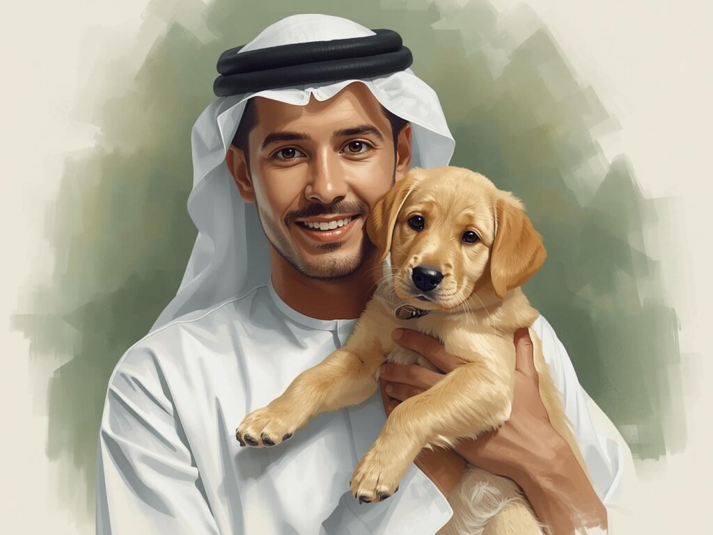 كلب جولدن ريتريفر مناسب للعائلات في الإمارات
