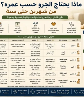 ماذا يحتاج الجرو حسب عمره؟ من شهرين حتى سنة