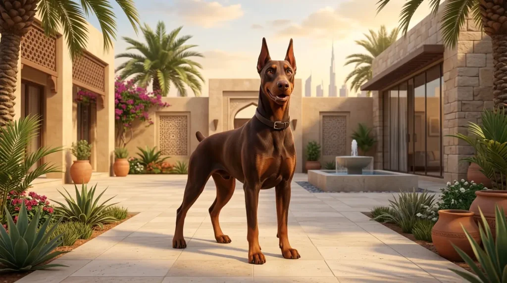 Brown Doberman