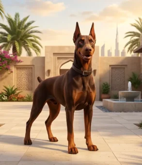 Brown Doberman