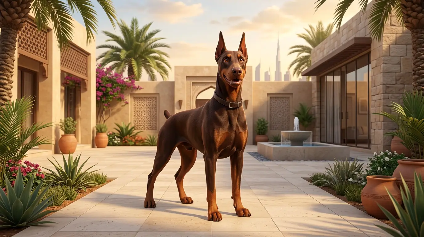 Brown Doberman